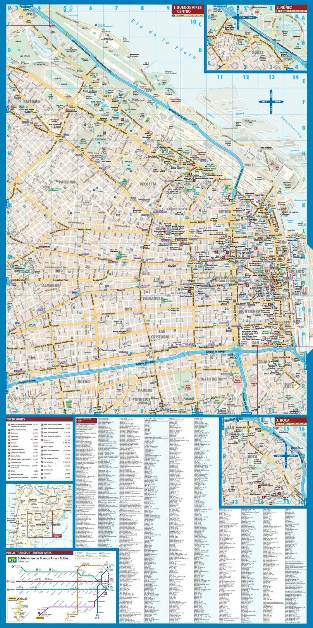 Plan plastifié - Buenos Aires | Borch Maps plan de ville Borch Maps