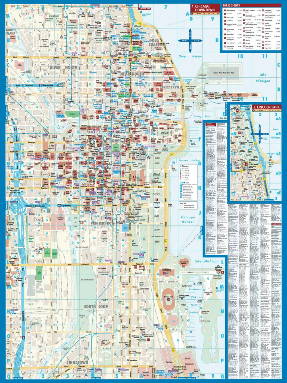 Plan plastifié - Chicago | Borch Map carte pliée Borch Map 