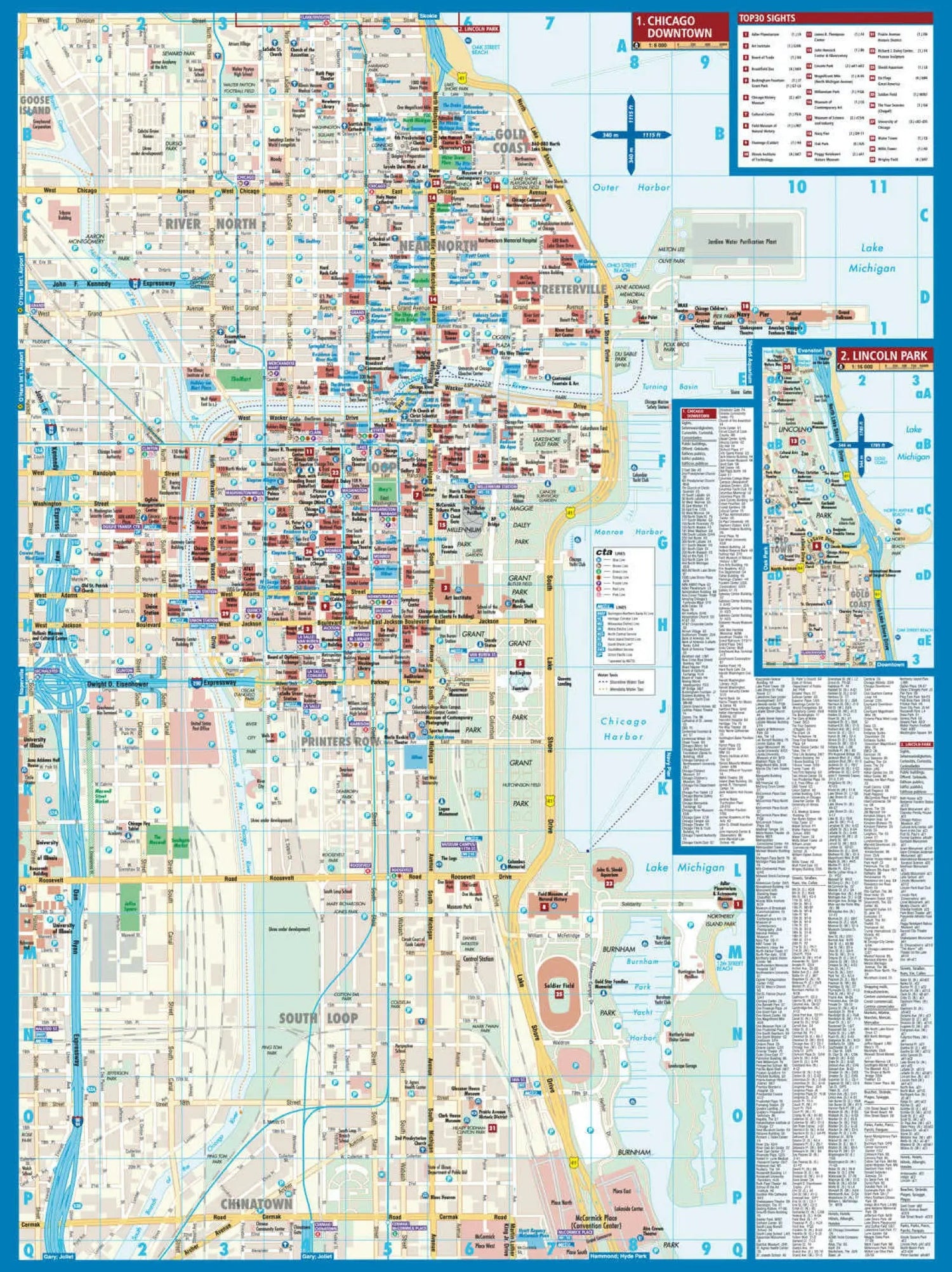 Plan plastifié - Chicago | Borch Maps plan de ville Borch Maps