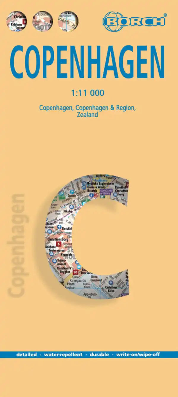 Plan plastifié - Copenhague | Borch Maps plan de ville Borch Maps