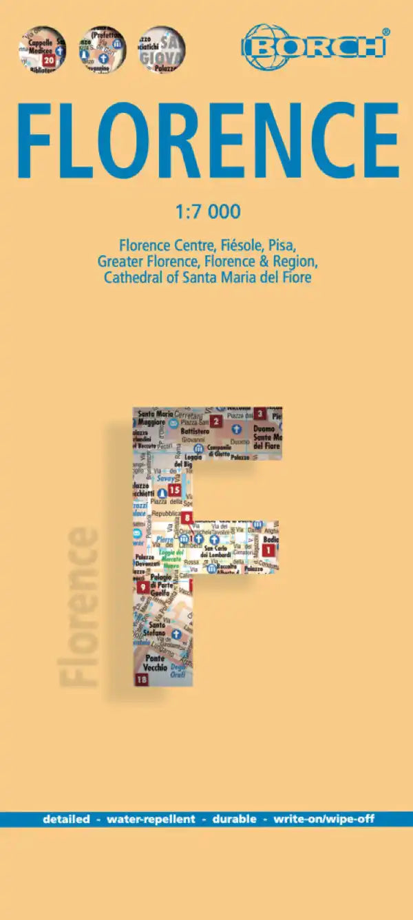 Plan plastifié - Florence | Borch Maps plan de ville Borch Maps