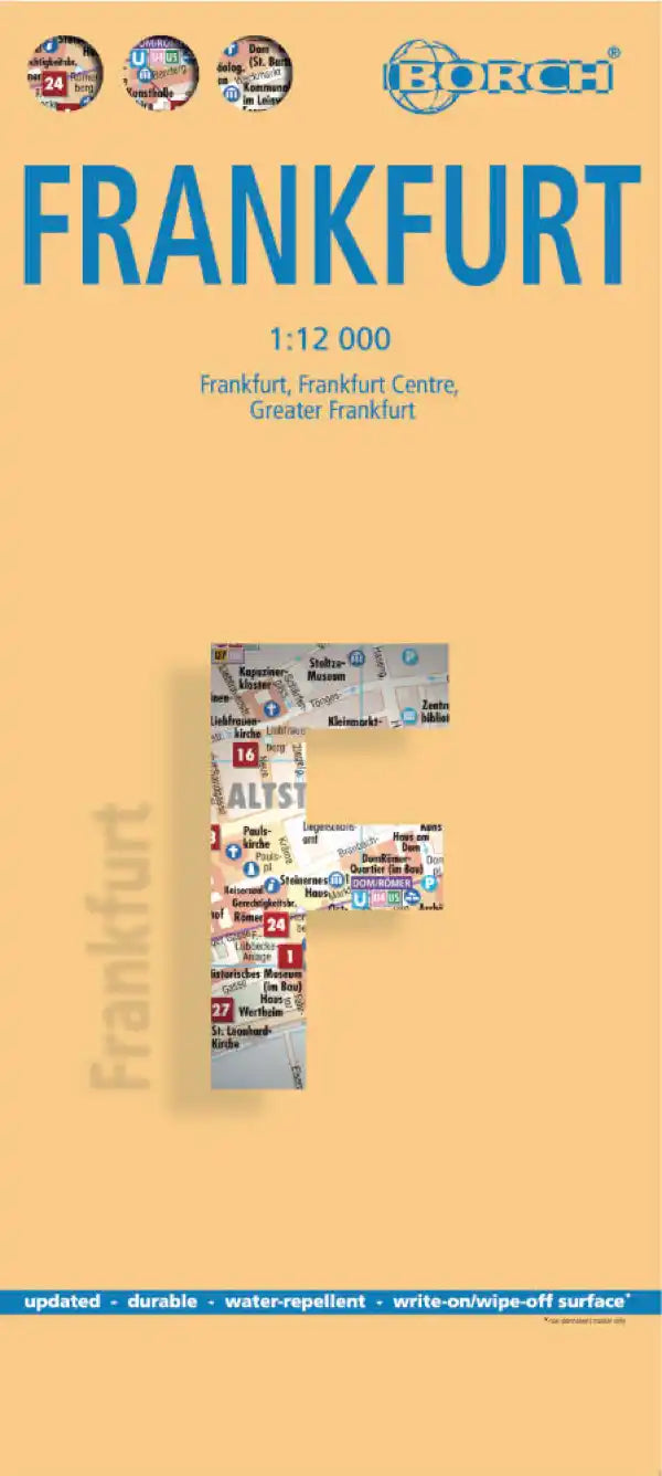 Plan plastifié - Francfort | Borch Map carte pliée Borch Map 
