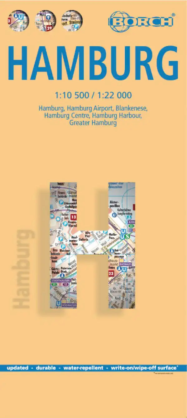 Plan plastifié - Hambourg | Borch Map carte pliée Borch Map 