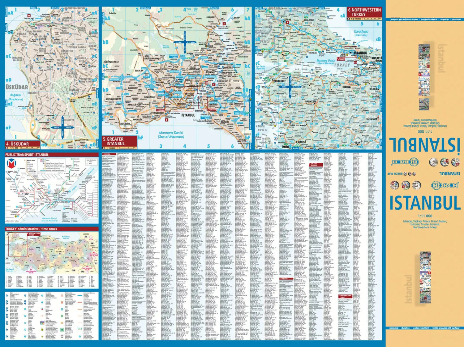 Plan plastifié - Istanbul | Borch Maps plan de ville Borch Maps