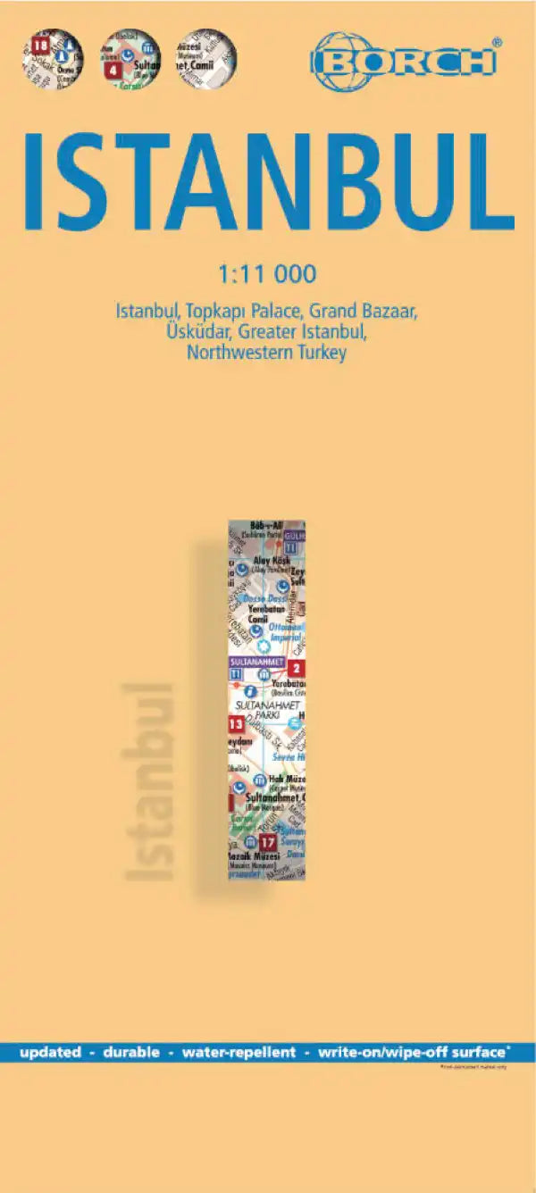 Plan plastifié - Istanbul | Borch Maps plan de ville Borch Maps