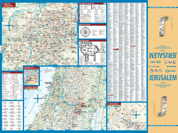 Plan plastifié - Jérusalem | Borch Map carte pliée Borch Map 