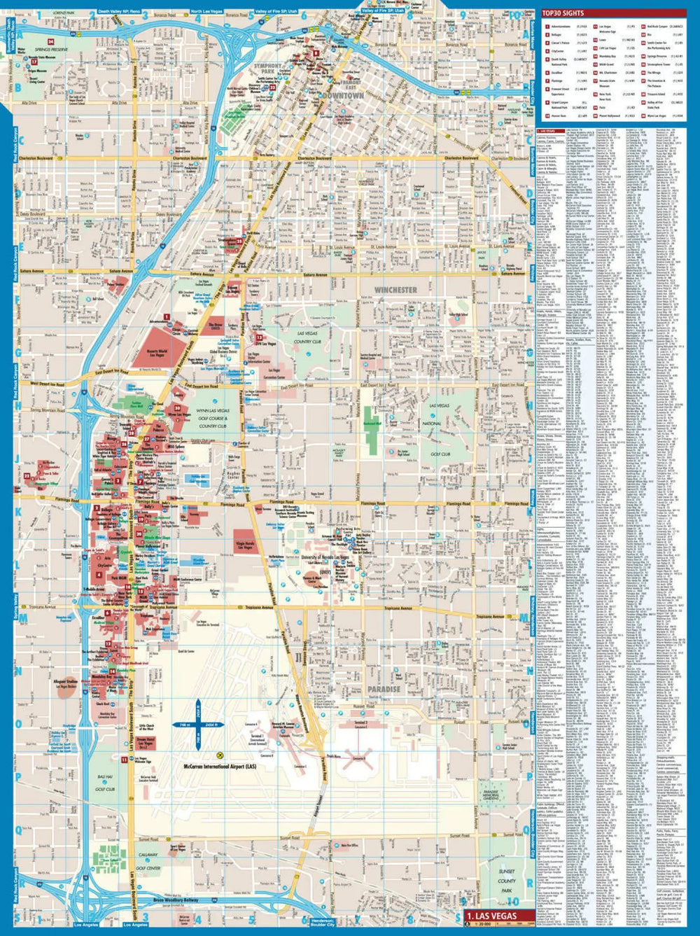 Plan plastifié - Las Vegas | Borch Map carte pliée Borch Map 