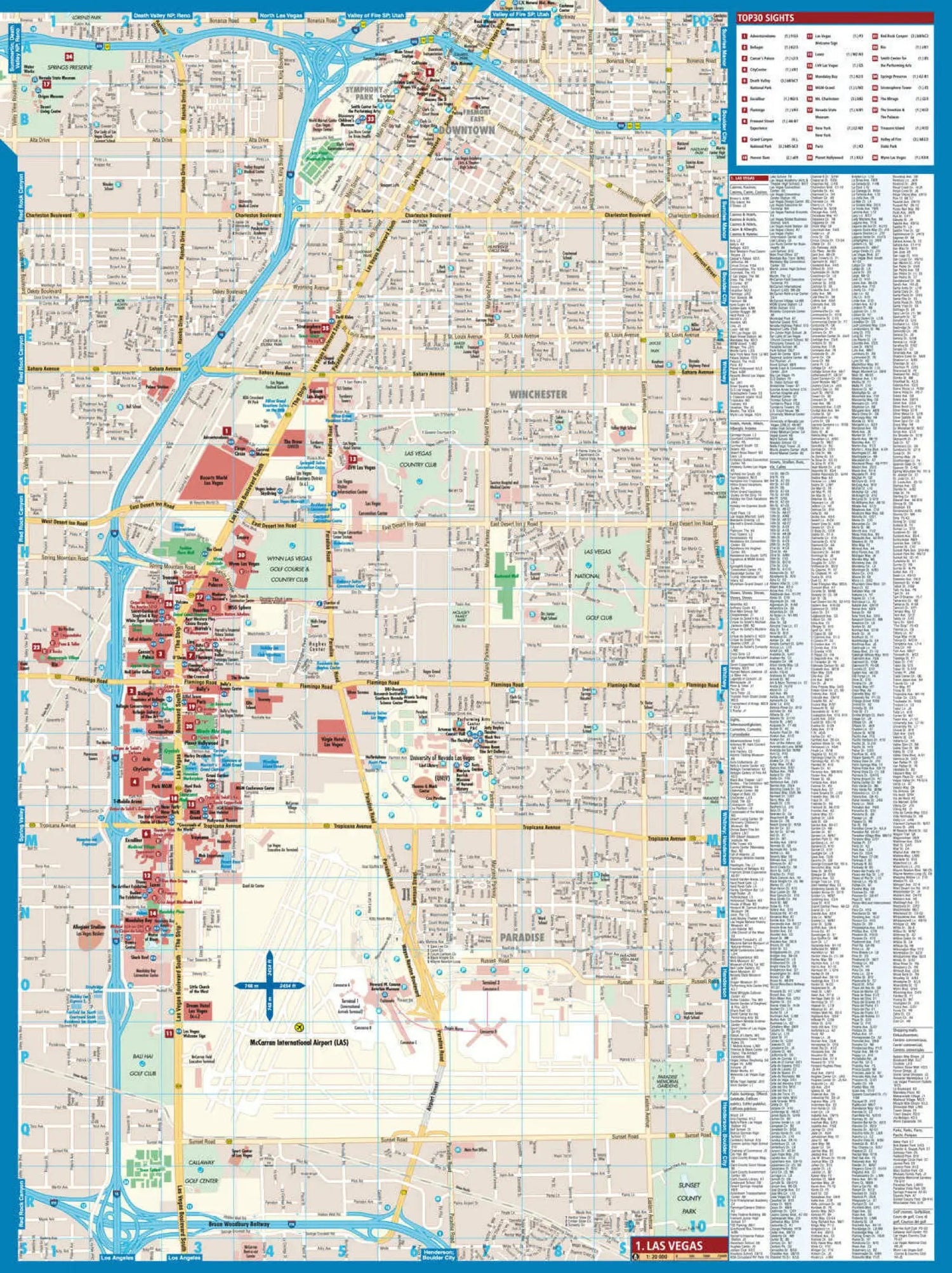 Plan plastifié - Las Vegas | Borch Maps plan de ville Borch Maps