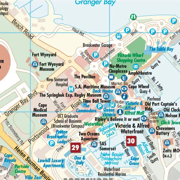 Plan plastifié - Le Cap | Borch Maps plan de ville Borch Maps