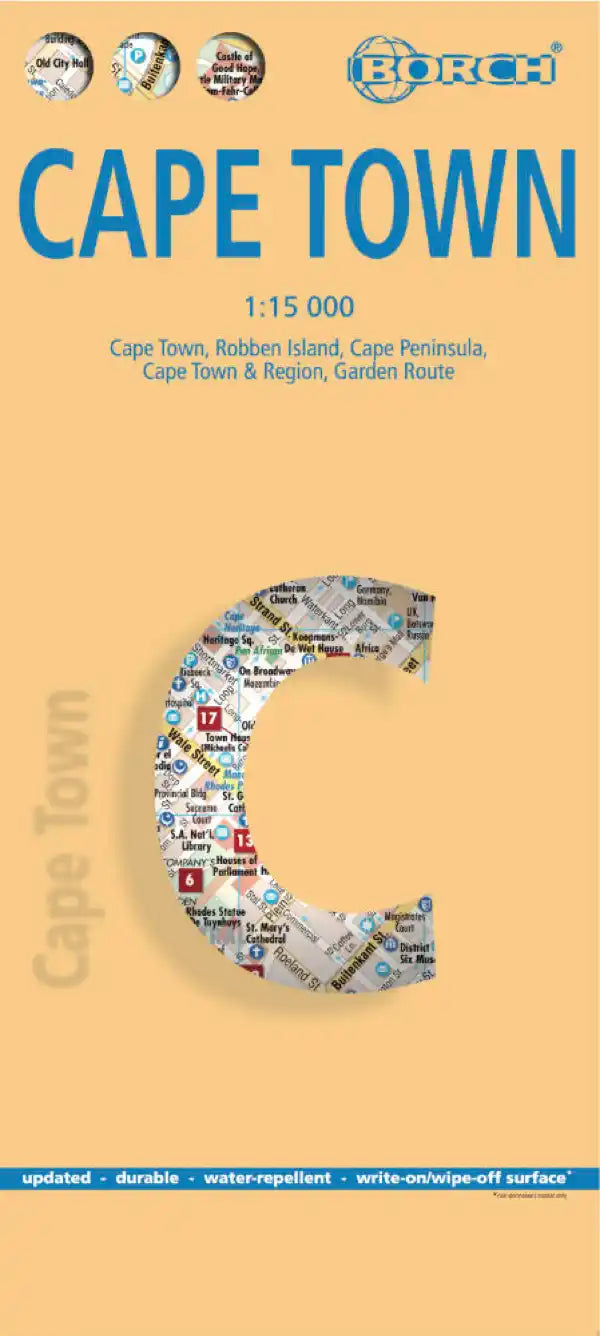 Plan plastifié - Le Cap | Borch Maps plan de ville Borch Maps