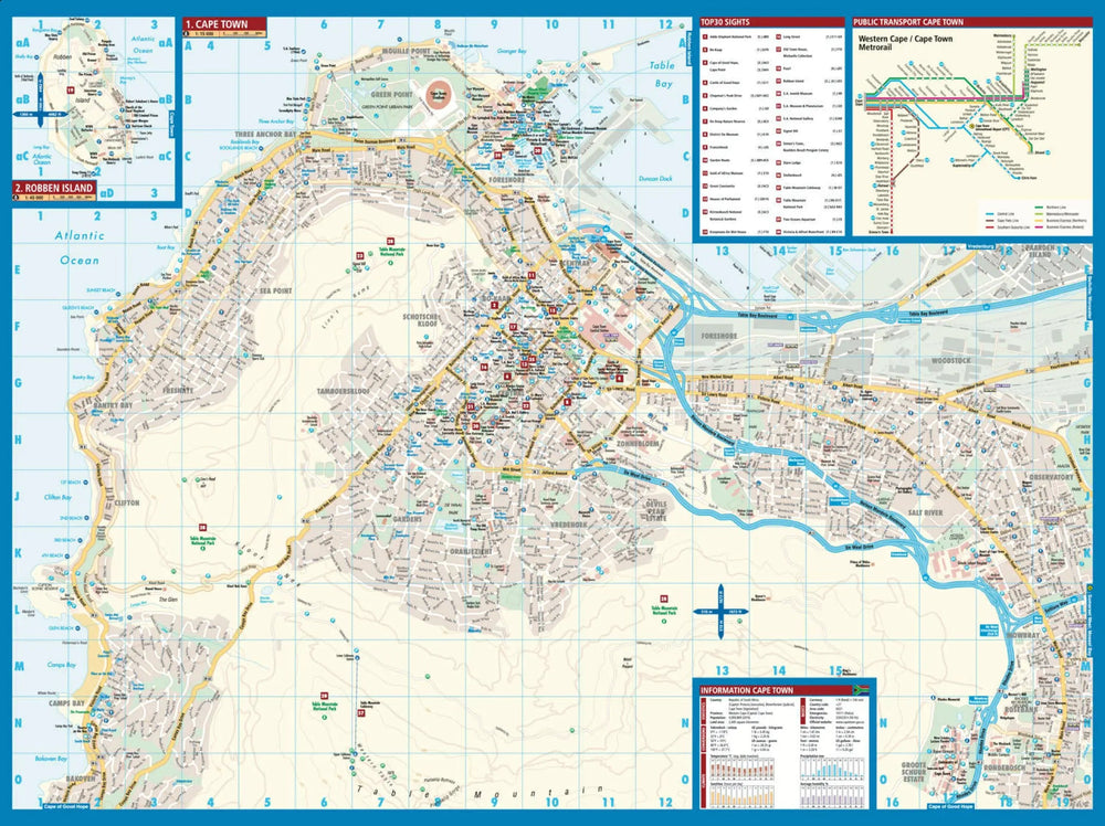 Plan plastifié - Le Cap | Borch Map carte pliée Borch Map 