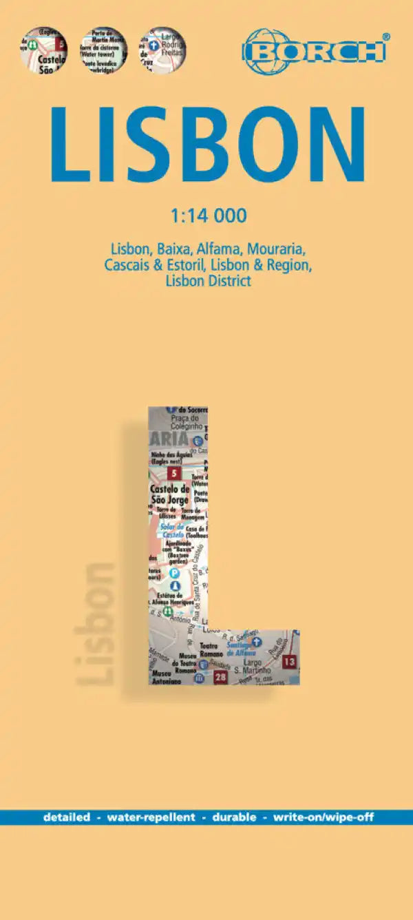 Plan plastifié - Lisbonne | Borch Map carte pliée Borch Map 