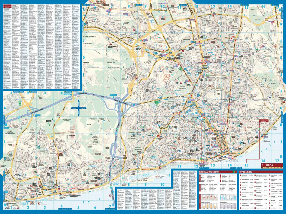 Plan plastifié - Lisbonne | Borch Map carte pliée Borch Map 