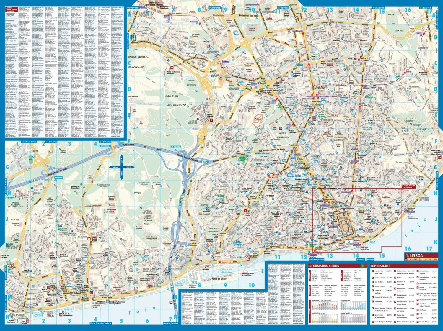 Plan plastifié - Lisbonne | Borch Maps plan de ville Borch Maps