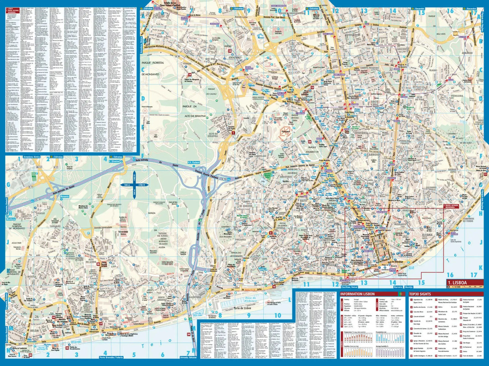 Plan plastifié - Lisbonne | Borch Maps plan de ville Borch Maps