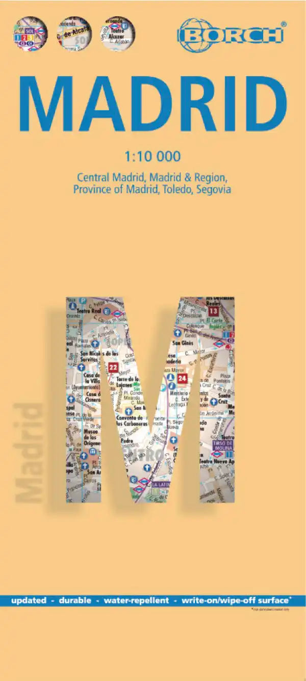 Plan plastifié - Madrid | Borch Maps plan de ville Borch Maps