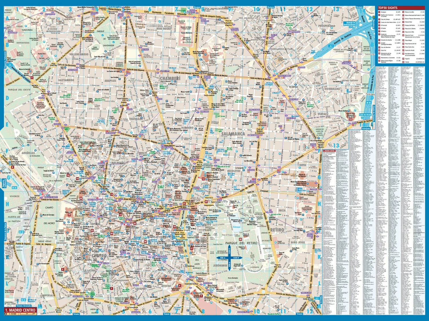 Plan plastifié - Madrid | Borch Maps plan de ville Borch Maps