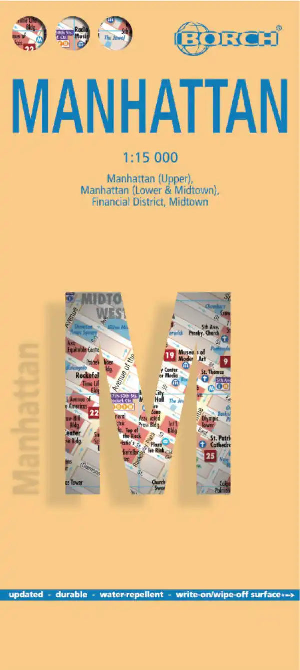 Plan plastifié - Manhattan | Borch Maps plan de ville Borch Maps