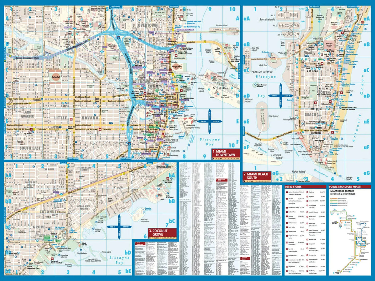 Miami Scottish Rite Map Plan plastifié - Miami | Borch Maps – Cartovia