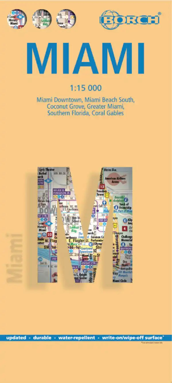 Plan plastifié - Miami | Borch Maps plan de ville Borch Maps