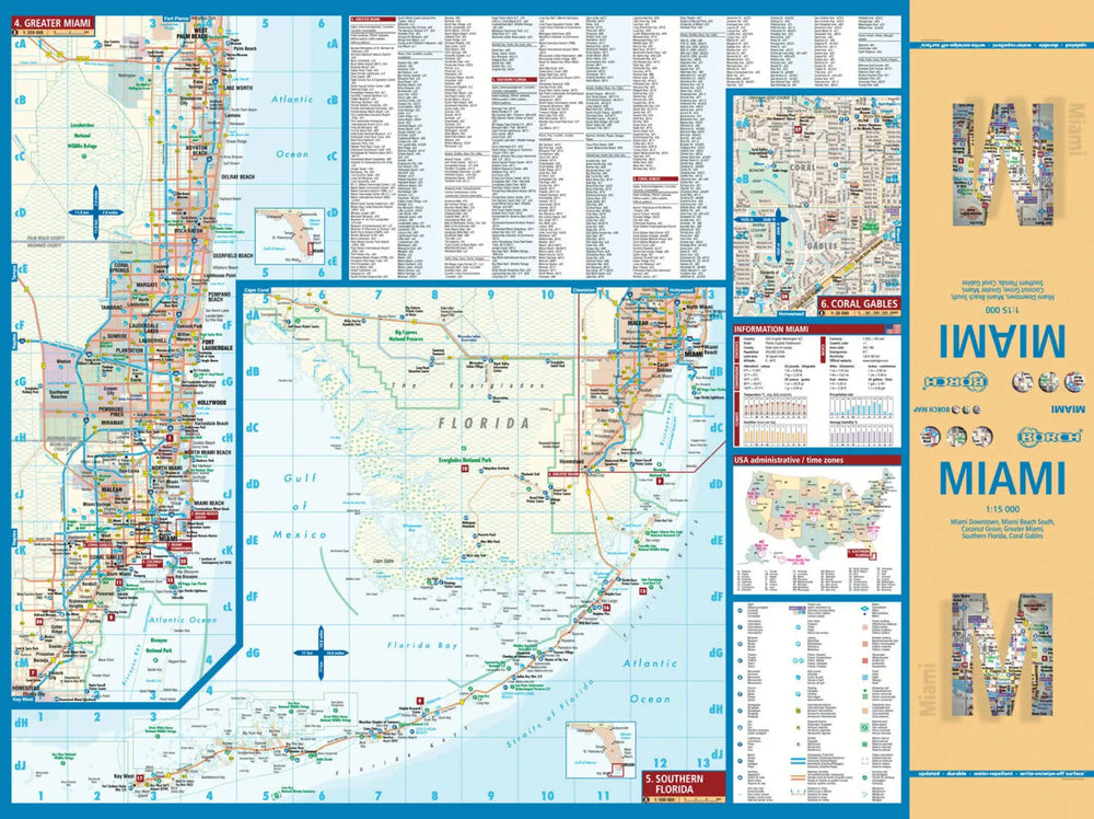 Plan plastifié - Miami | Borch Map carte pliée Borch Map 
