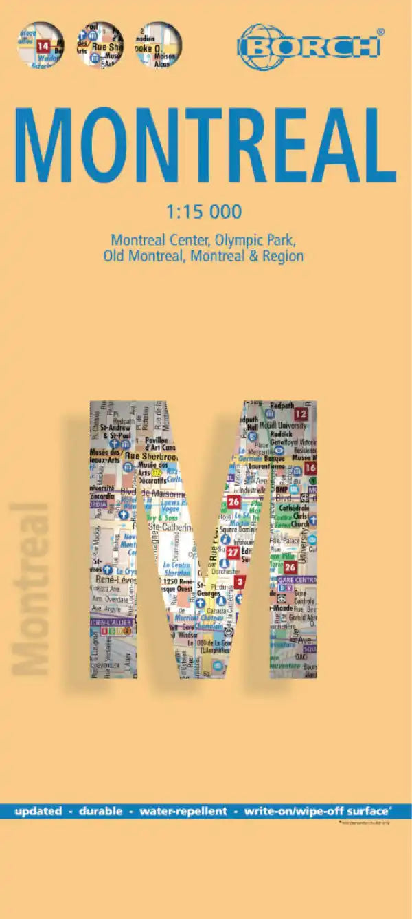 Plan plastifié - Montréal | Borch Maps plan de ville Borch Maps