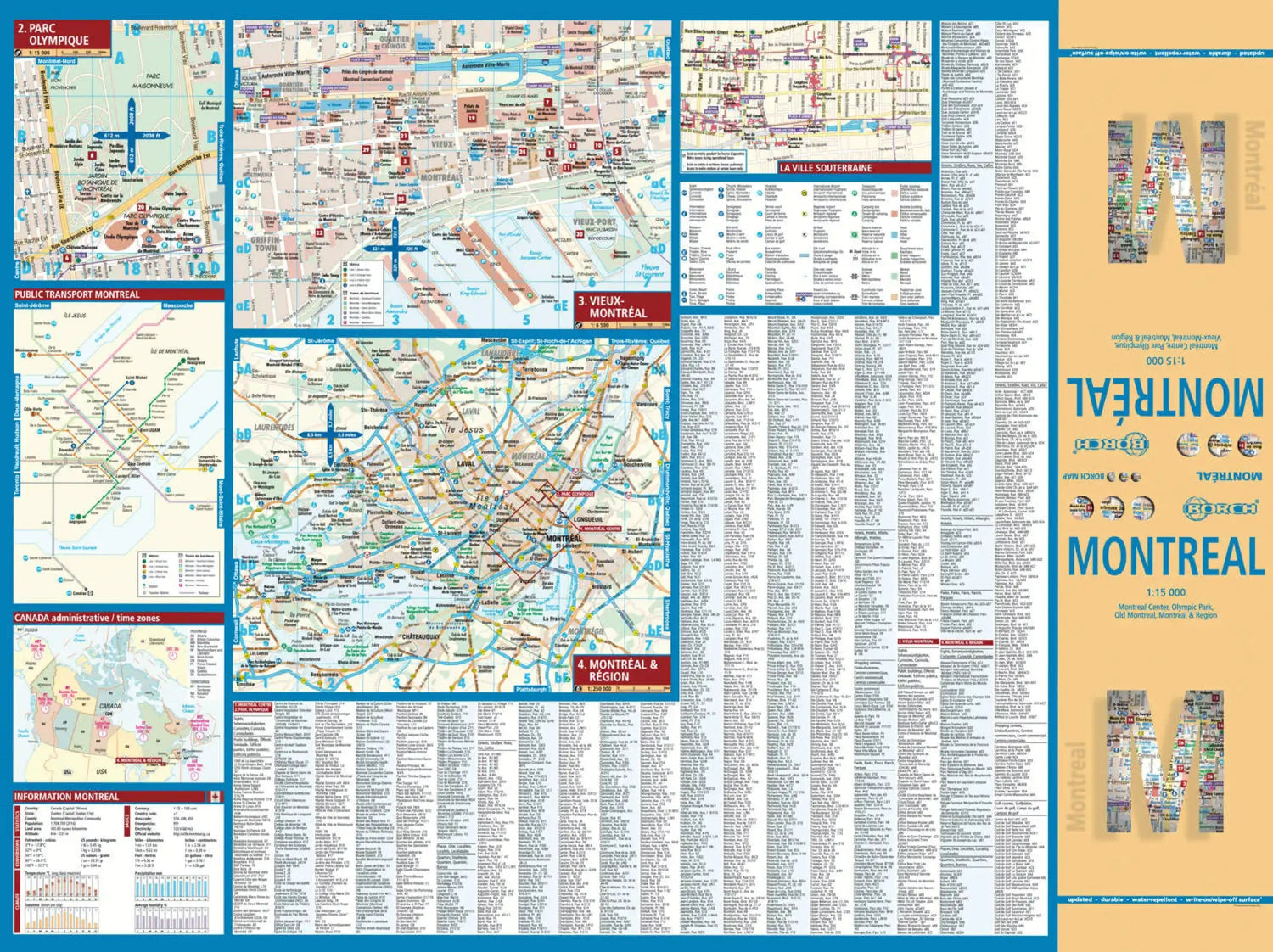 Plan plastifié - Montréal | Borch Maps plan de ville Borch Maps
