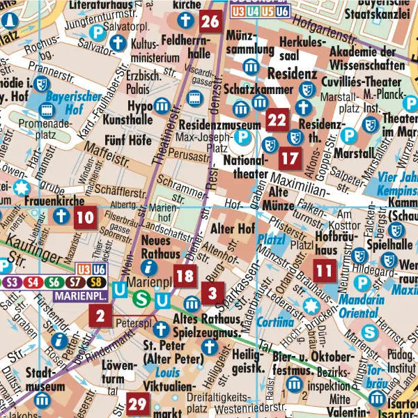 Plan plastifié - Munich | Borch Maps plan de ville Borch Maps