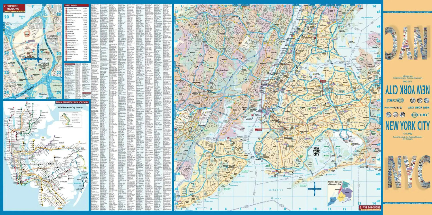 Plan plastifié - New York | Borch Maps plan de ville Borch Maps
