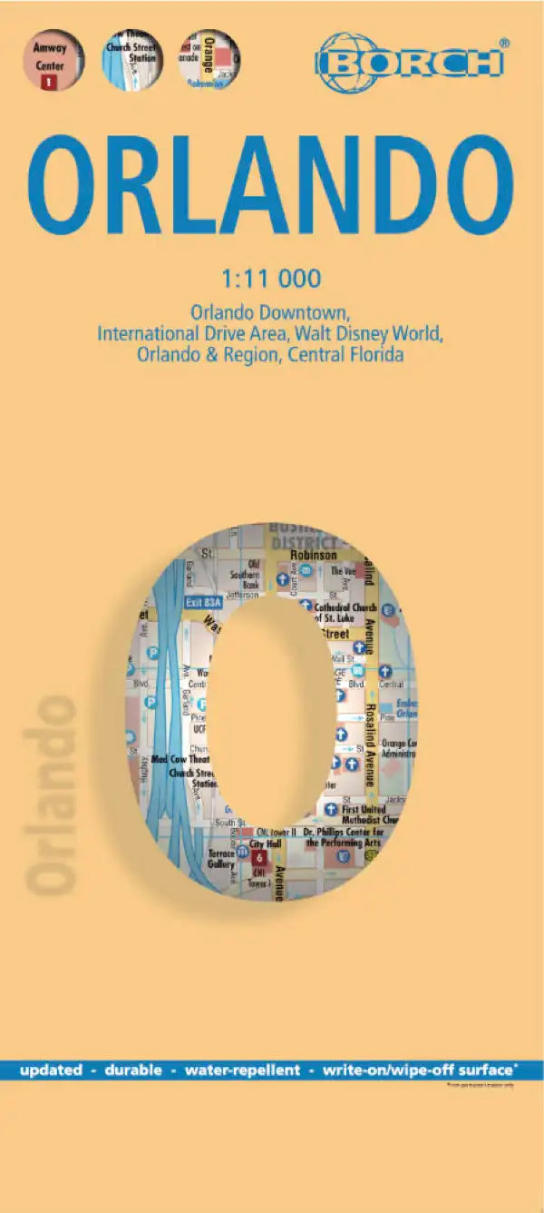 Plan plastifié - Orlando | Borch Maps plan de ville Borch Maps