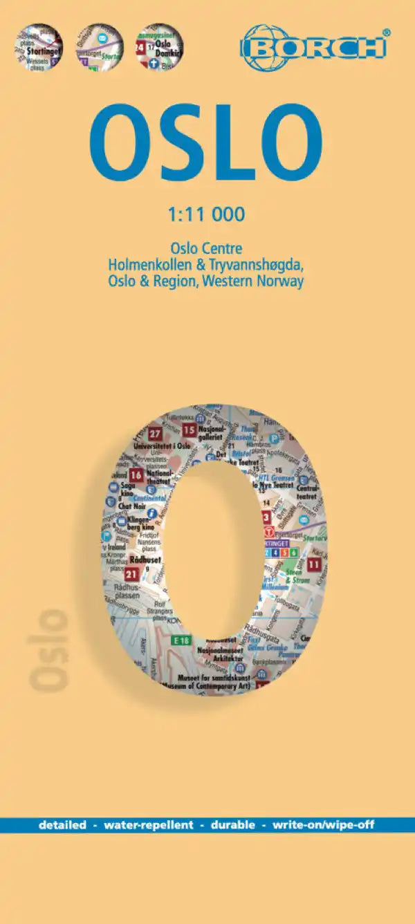 Plan plastifié - Oslo | Borch Maps plan de ville Borch Maps