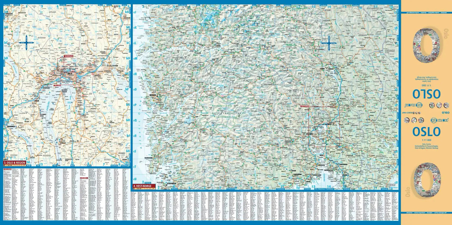 Plan plastifié - Oslo | Borch Maps plan de ville Borch Maps