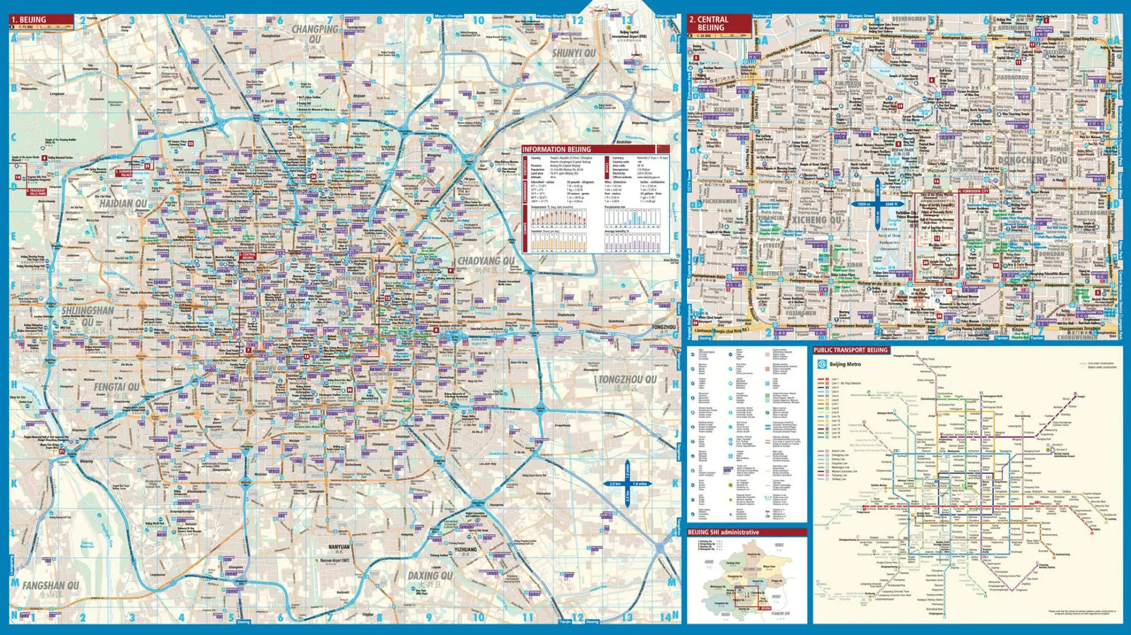 Plan plastifié - Pékin / Beijing | Borch Maps plan de ville Borch Maps