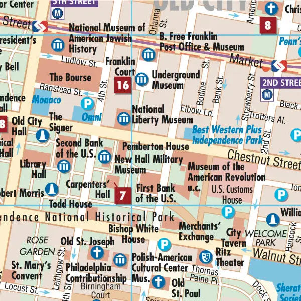 Plan plastifié - Philadelphie | Borch Map carte pliée Borch Map 