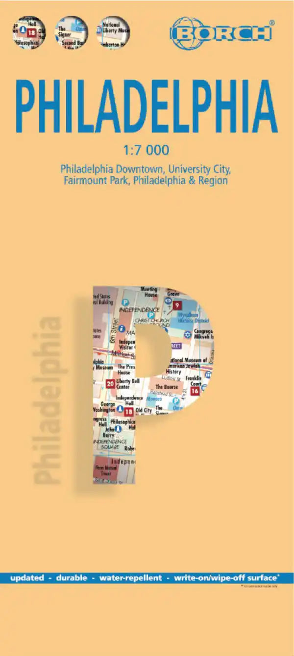 Plan plastifié - Philadelphie | Borch Map carte pliée Borch Map 