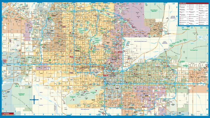 Phoenix 100 Block Map.pdf Plan plastifié - Phoenix | Borch Maps – Cartovia