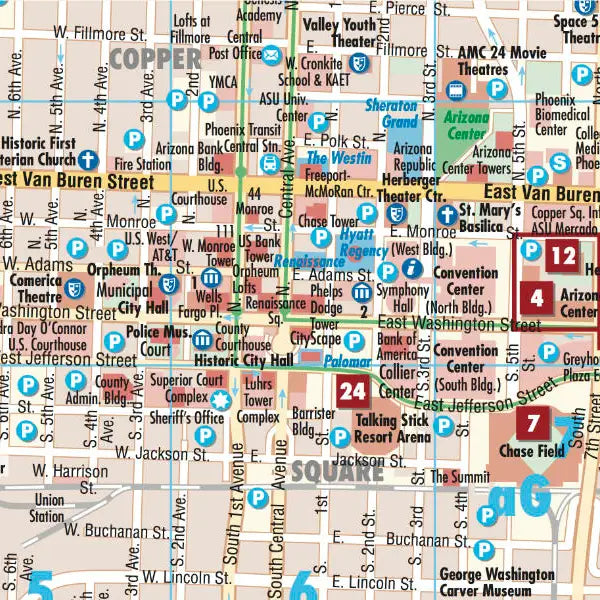 Plan plastifié - Phoenix | Borch Maps plan de ville Borch Maps