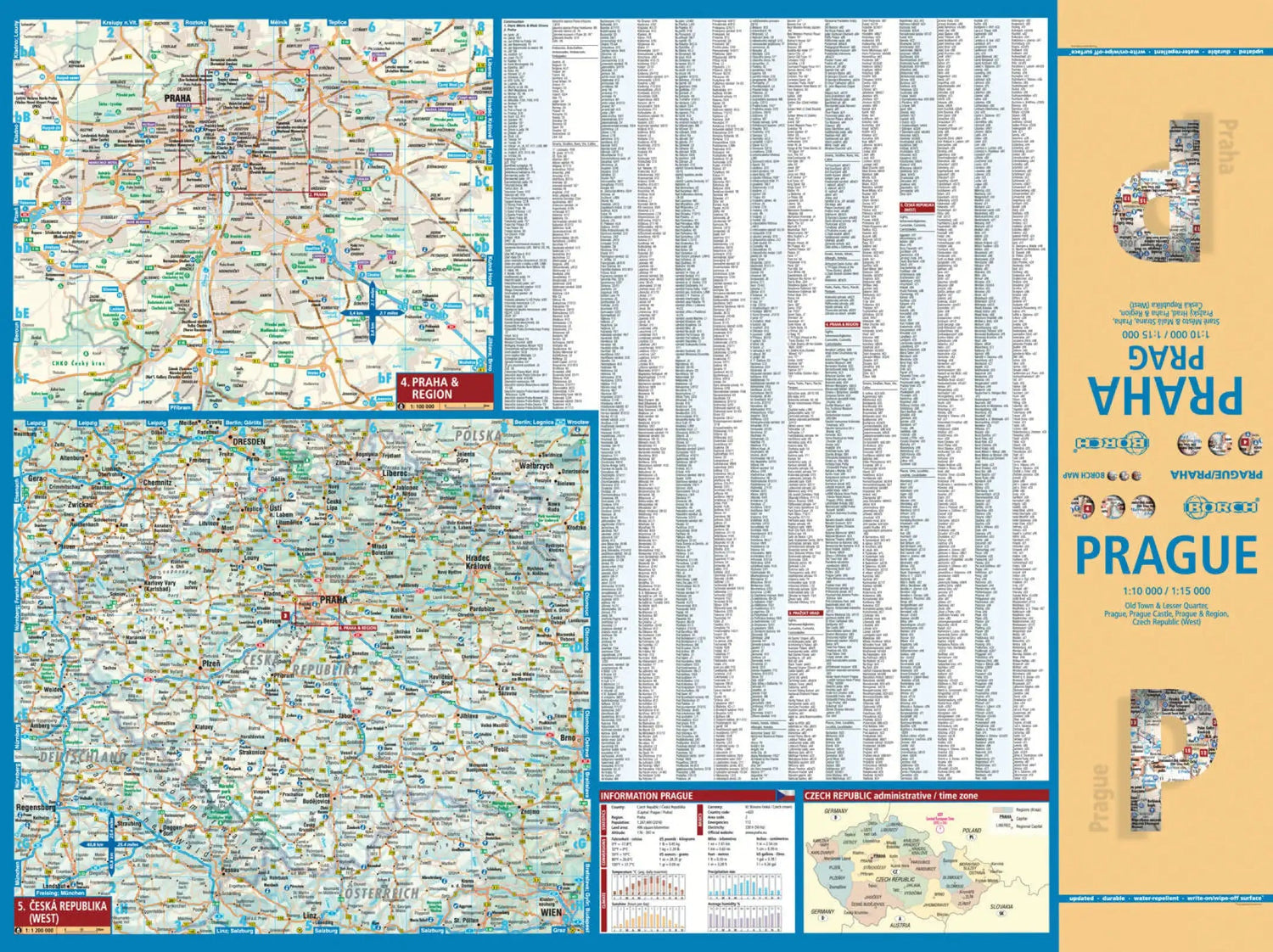 Plan plastifié - Prague | Borch Maps plan de ville Borch Maps
