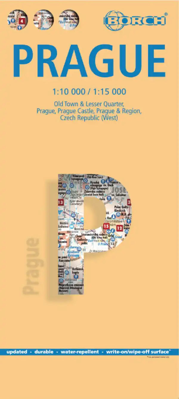Plan plastifié - Prague | Borch Maps plan de ville Borch Maps