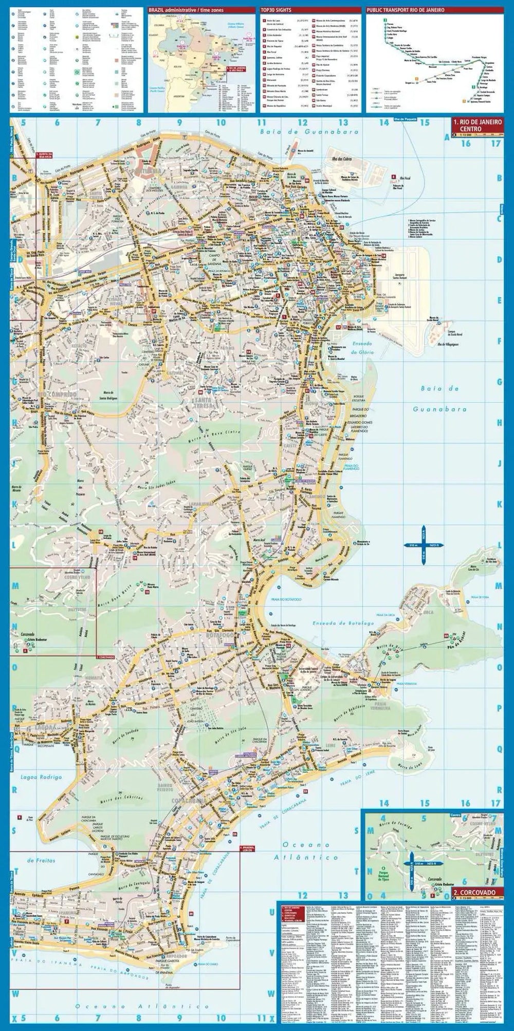 Plan plastifié - Rio de Janeiro | Borch Map carte pliée Borch Map 