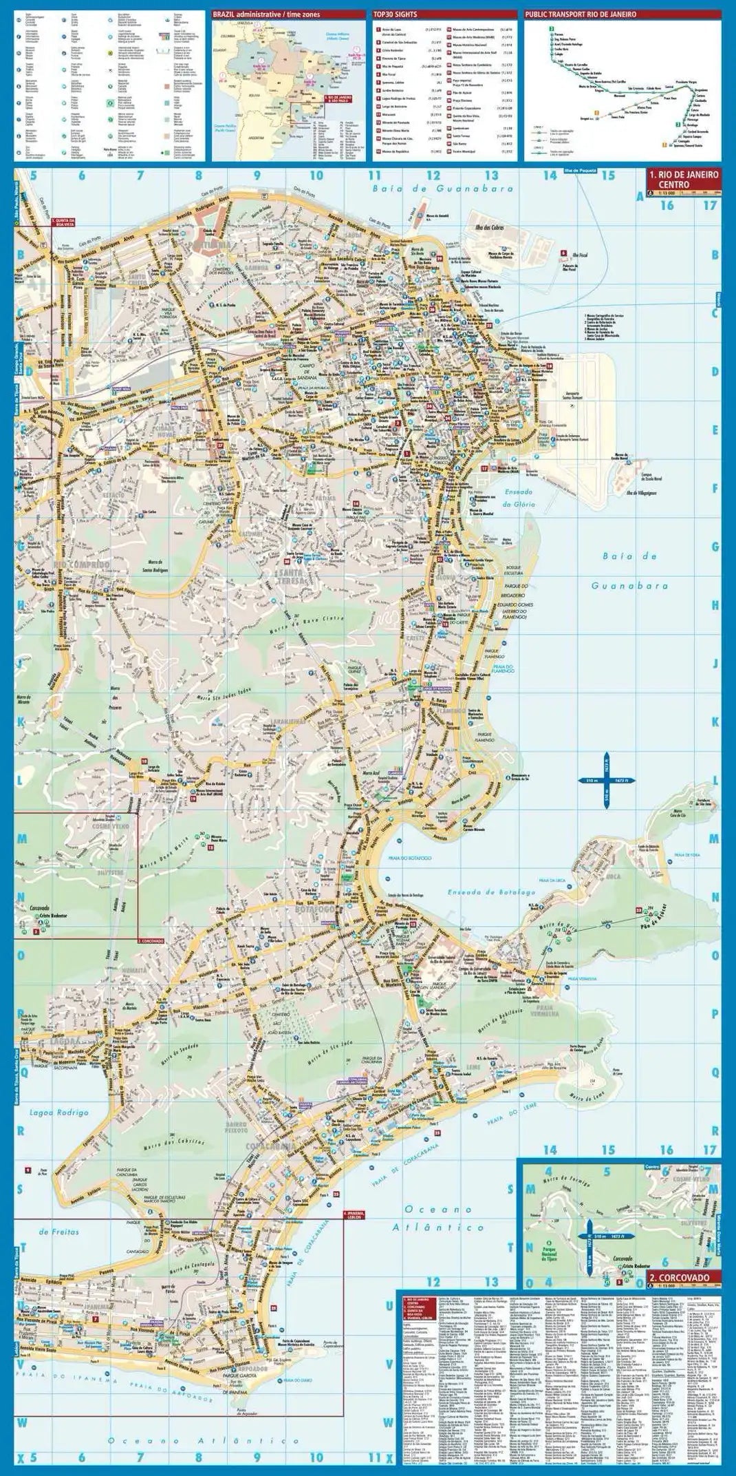 Plan plastifié - Rio de Janeiro | Borch Map carte pliée Borch Map 