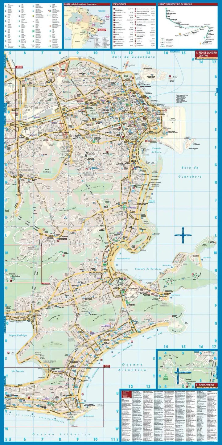 Plan plastifié - Rio de Janeiro | Borch Map carte pliée Borch Map 