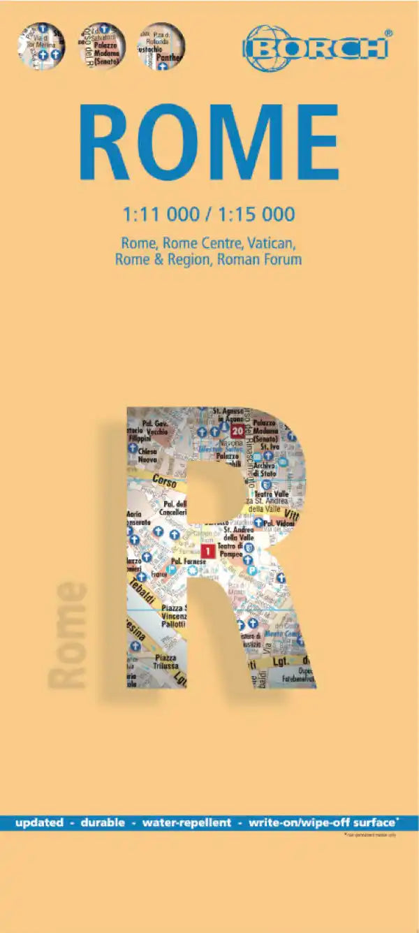 Plan plastifié - Rome | Borch Maps plan de ville Borch Maps