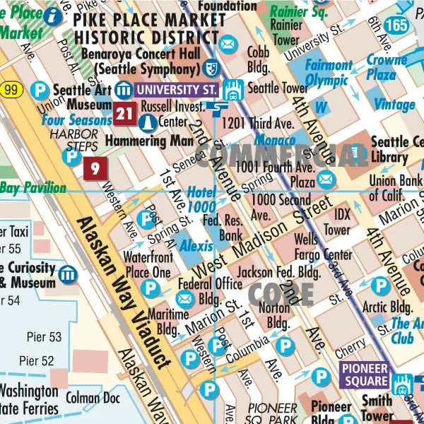 Plan plastifié - Seattle | Borch Maps plan de ville Borch Maps