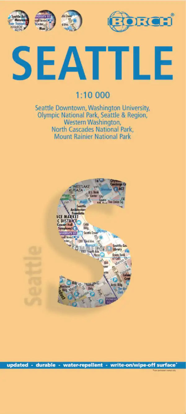 Plan plastifié - Seattle | Borch Maps plan de ville Borch Maps