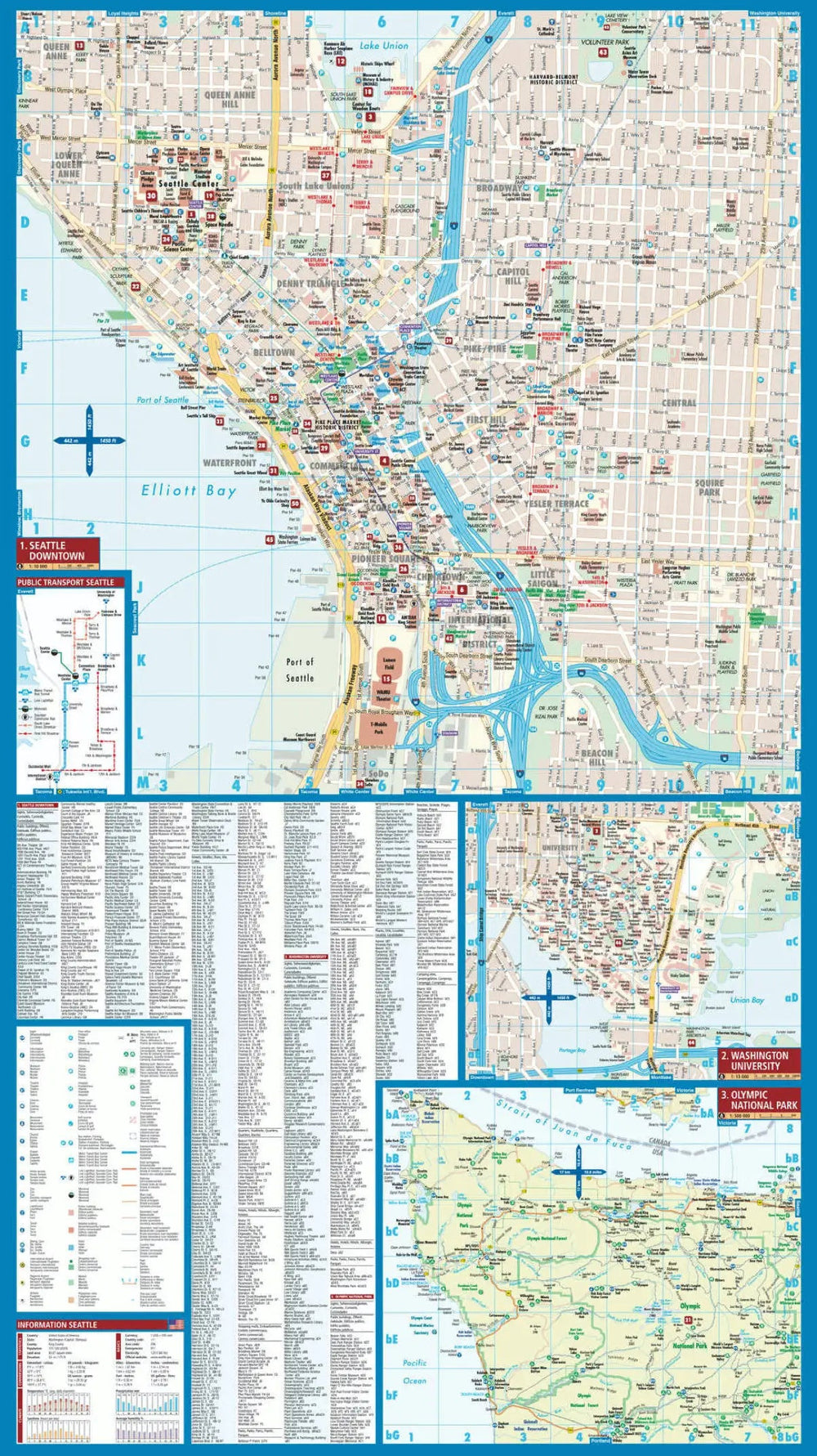 Plan plastifié - Seattle | Borch Map carte pliée Borch Map 