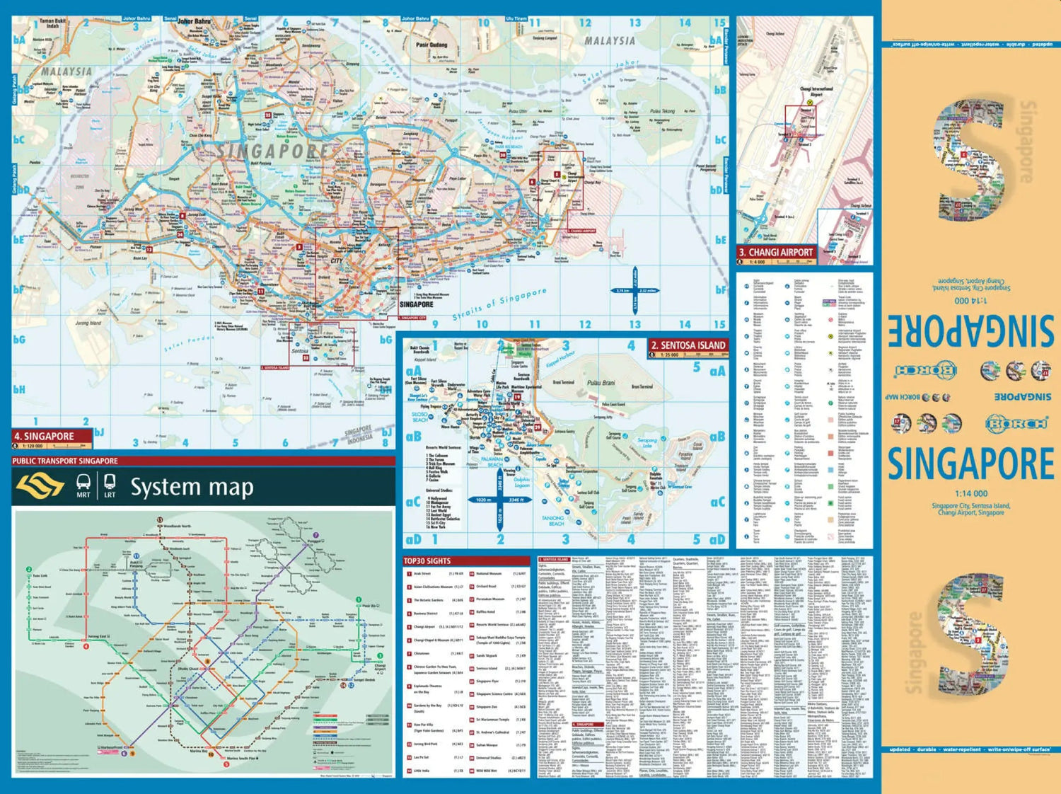 Plan plastifié - Singapour | Borch Maps plan de ville Borch Maps