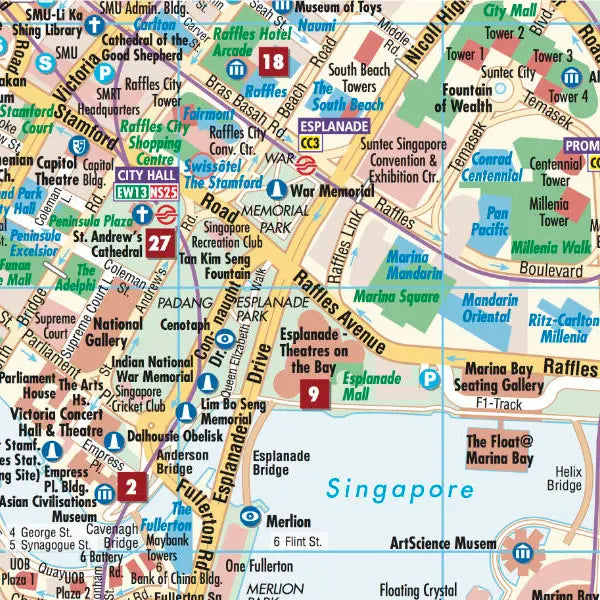 Plan plastifié - Singapour | Borch Maps plan de ville Borch Maps