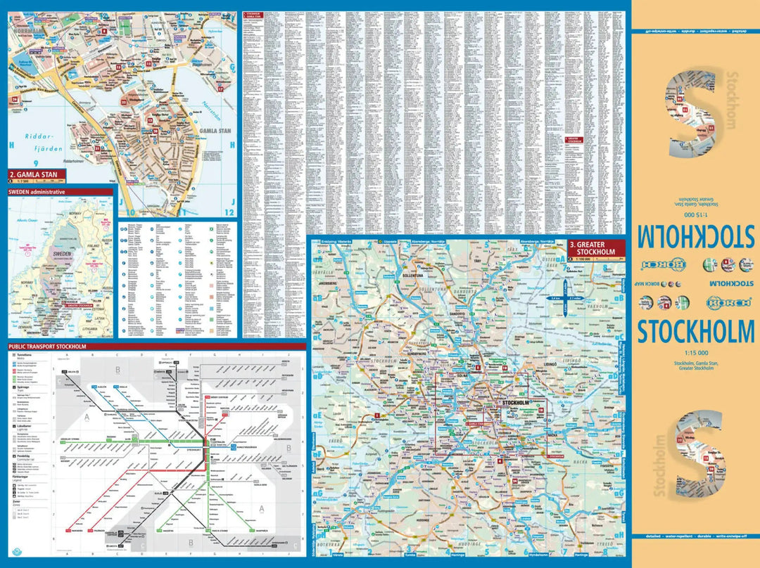 Plan plastifié - Stockholm | Borch Map carte pliée Borch Map 