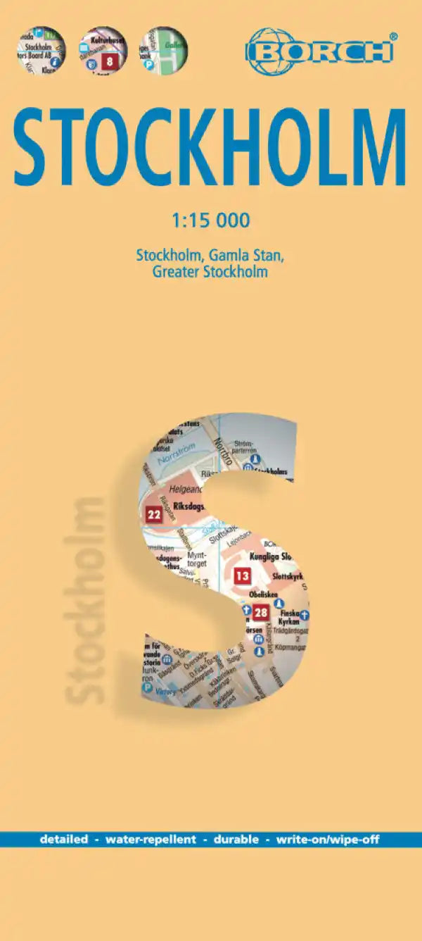 Plan plastifié - Stockholm | Borch Maps plan de ville Borch Maps